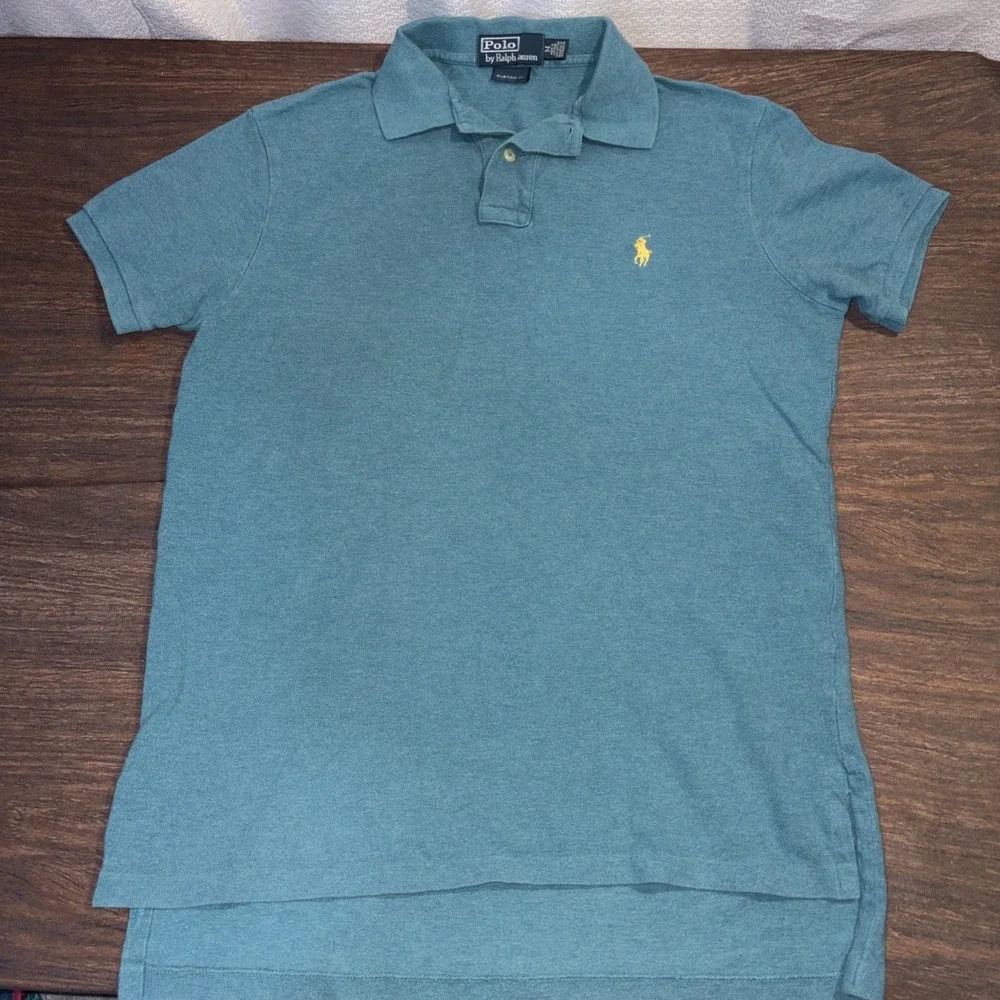 Polo Ralph Lauren Men's Medium Custom Fit Short Sleeve Teal Polo Shirt